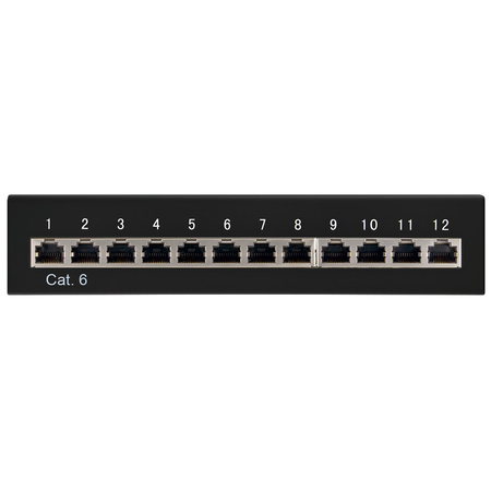 Patch panel STP CAT 6 Ekranowany 12-portowy Goobay