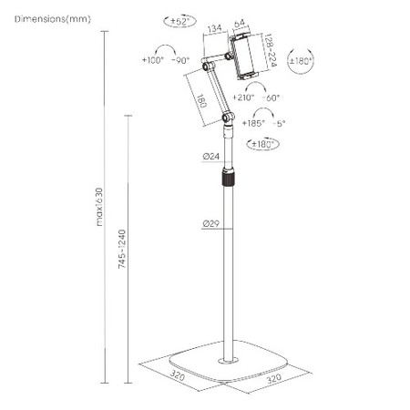 Tablet-Ständer SPP-124W weiß