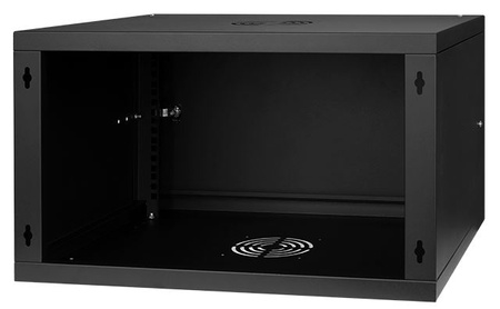 Szafa RACK 19'' 6U 350mm CZARNA Drzwi stalowe