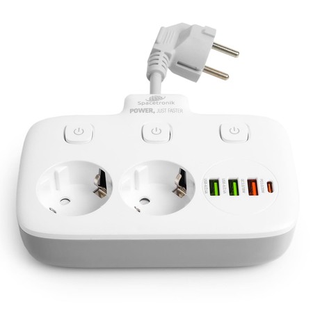 Steckdosenleiste 2x Ladegerät 4xUSB USB-C PD QC