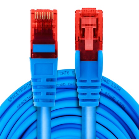 RJ45 CAT 6 U/UTP AWG24 blau 1m Kabel