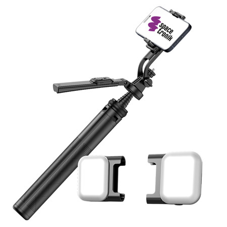 Zestaw: Selfie Stick Spacetronik + 2x lampka LED