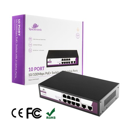 10-Port 100Mbps POE 120W SWITCH SP-SF1010P