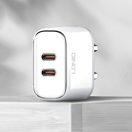 Oryginalna ładowarka iPhone, iPad, iPoD 2xUSB-C MFI 35W kabel USB-C + Lightning