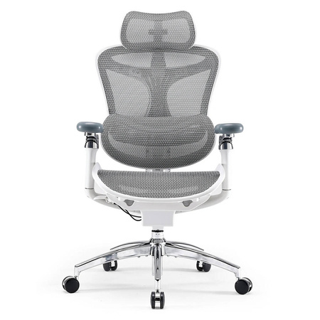 Krzesło do ergonomicznego biura 6D Spacetronik DORIS 40 szare z regulowanym zagłówkiem i podłokietnikami