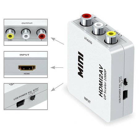 Spacetronik mini HDC3RCA01 HDMI auf 3RCA Konverter