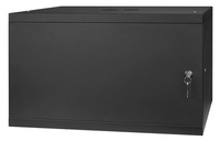 Szafa RACK 19'' 6U 350mm CZARNA Drzwi stalowe