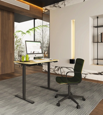 Biurko z podnoszonym blatem  OUTLET 100x60 Spacetronik Spacetronik Moris + organizer do kabli (SPE-O124BO)