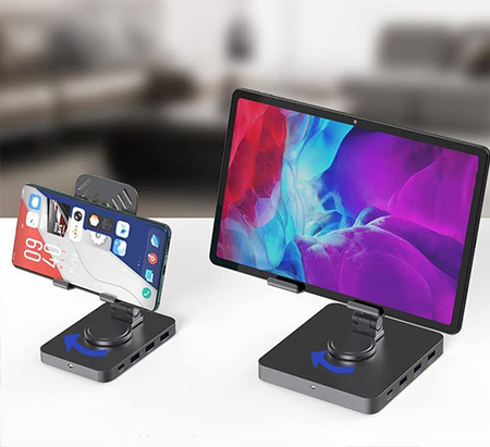 Podstawka pod tablet Multiport USB-C na HDMI + USB-C z PD + 3x USB+ RJ45 + AUX + microSD + SD SPE-PB04