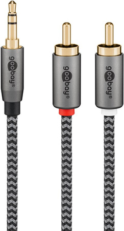 Audiokabel Klinke - 2x RCA Goobay Plus TEXTIL 3m