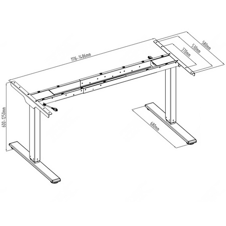 Spacetronik SPE-224RG elektrischer Tischständer