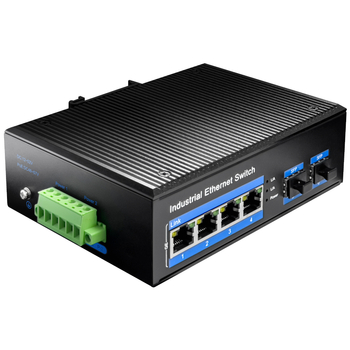 6-portowy przełącznik SWITCH przemysłowy POE 4x RJ45 gigabit 2x SFP cudy IG1004S2P
