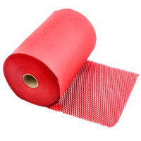 Papier pakowy nacinany plaster miodu, 30cm rolka 100m Bublaki BPH_30_100R czerwony