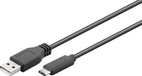 USB-C - USB-A 2.0 Kabel Schwarz 3m Goobay