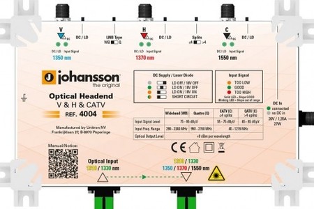 Optischer Sender Johansson 4004 / 2x SAT + CATV