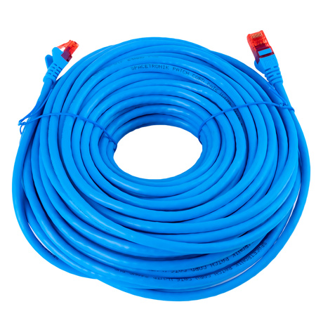 Kabel RJ45 CAT 6 U/UTP AWG24 niebieski 30m