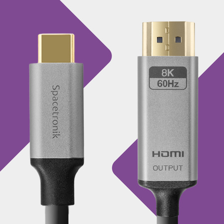 Kabel USB-C 3.1 HDMI 8K Spacetronik KCH-SPA020 2m