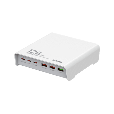 120W 6 Port USB A und C Ladegerät Ldnio Q605 weiß