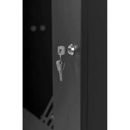 Szafa RACK 19'' 12U 450mm CZARNA Szklane drzwi