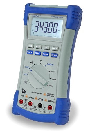 Digitales Multimeter mit Bargraph und USB PeakTech 3430