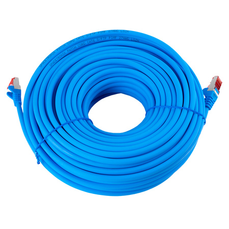 Kabel RJ45 CAT 6 S/FTP AWG27 LSZH niebieski 25m