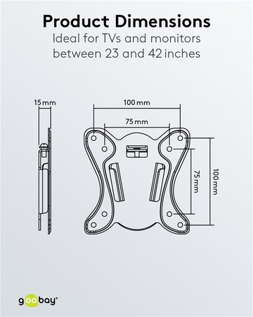 Goobay BASIC FIXED S 23"-42" TV-Halterung bis zu 25kg