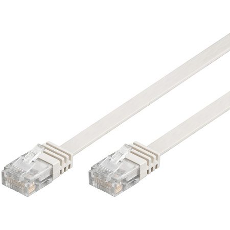 Kabel LAN Patch CAT 6 U/UTP PŁASKI BIAŁY 3m