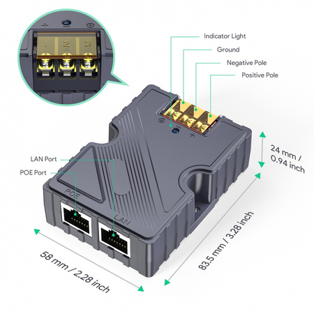 150W Gig PoE Injektor Starlink Spacetronik SP-LC31