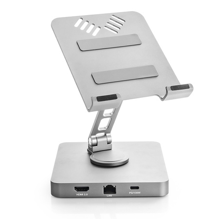 Podstawka pod tablet Multiport USB-C na HDMI + USB-C z PD + 3x USB+ RJ45 + AUX + microSD + SD SPE-PB04