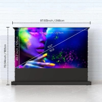 OUTLET Elektryczny Ekran Projekcyjny Zwijany Podłogowy Pixthink 100" cali kino domowe sala konferencyjna