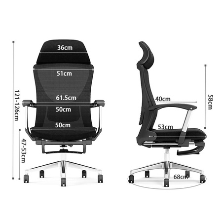 Ergonomiczny fotel biurowy z podnóżkiem Spacetronik ALVA