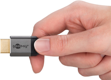 Kabel HDMI 2.1 8K 60Hz ARC HDR 3D Goobay Plus oplot tekstylny szaro-czarny 3m
