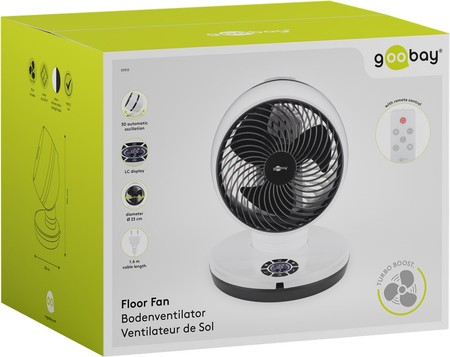 Bodenventilator 9" 70W 3D oszillierend. H/V Goobay