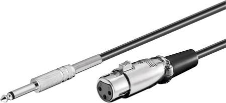 Kabel mikrofonowy XLR - Jack 6,3mm Goobay 6m szary