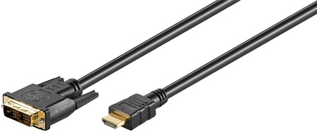 Kabel DVI-D (18+1 pin) Single Link - HDMI czarny 10m