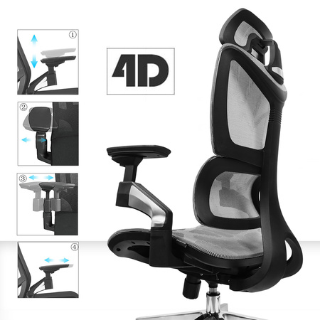Ergonomiczny fotel biurowy regulowany 4D Spacetronik HILDE