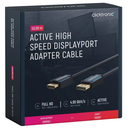 CLICKTRONIC Kabel DisplayPort DP - HDMI 10m