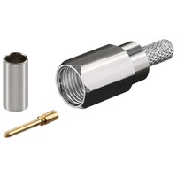 FME-Stecker, Gold Pin, gecrimpt auf RG 58/U