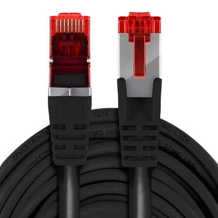 Kabel RJ45 CAT 6 S/FTP AWG27 LSZH czarny 20m