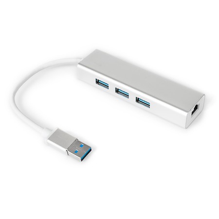 Multiport USB auf 3 USB + RJ45 SPU-M06 silber