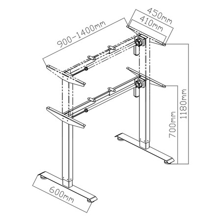 Spacetronik SPE-141B elektrischer Tischständer