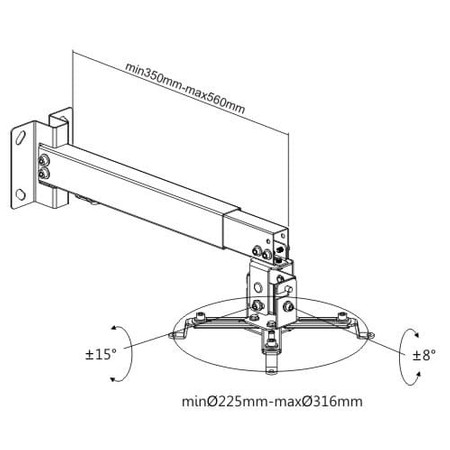 Spacetronik SPA-P01W Deckenhalterung für Projektoren