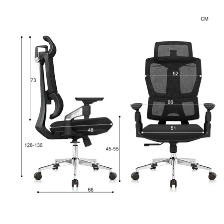 Krzesło biurowe ergonomiczne Spacetronik BARD czarne OUTLET