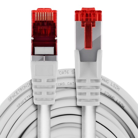 RJ45 CAT 6 S/FTP AWG27 LSZH Kabel weiß 15m