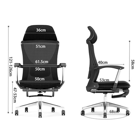 Ergonomischer Bürostuhl mit Fußstütze ALVA