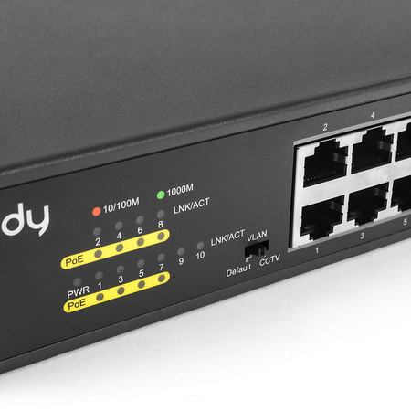 SWITCH PoE+ 10-port GS1010P 120W 1Gbps VLAN CCTV
