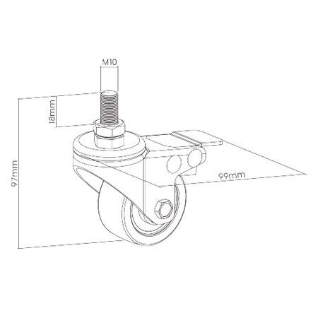 Spacetronik Schreibtisch-Rollen SPE-A03