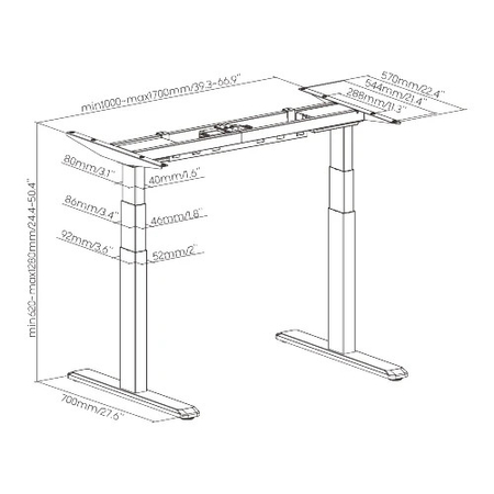 Spacetronik SPE-235G elektrischer Tischständer