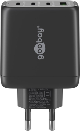 Ładowarka sieciowa 3x USB-C + USB superszybkie ładowanie 68W QC 3.0 PD Goobay czarna - zdjęcie 2