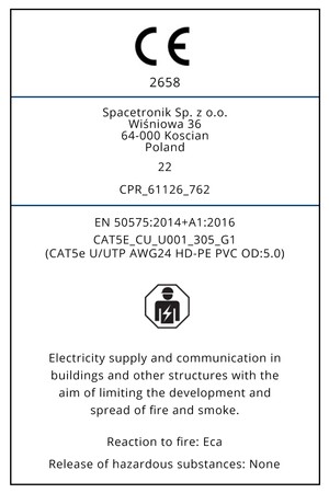 Twisted Pair CAT5e U/UTP AWG24 CU PVC OD 5.0 Eca 305m